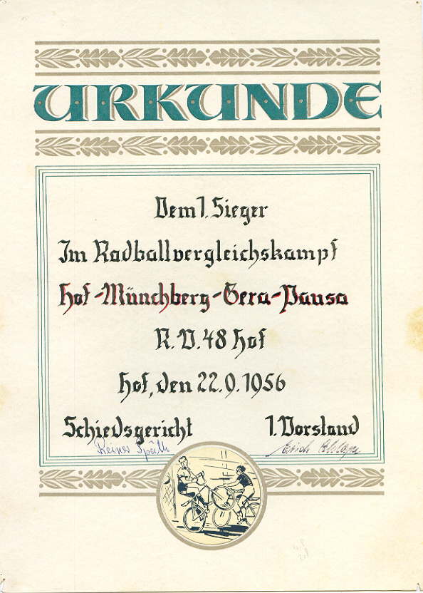 Der erste offizielle Hinweis, ist eine Urkunde aus den Jahr 1956.